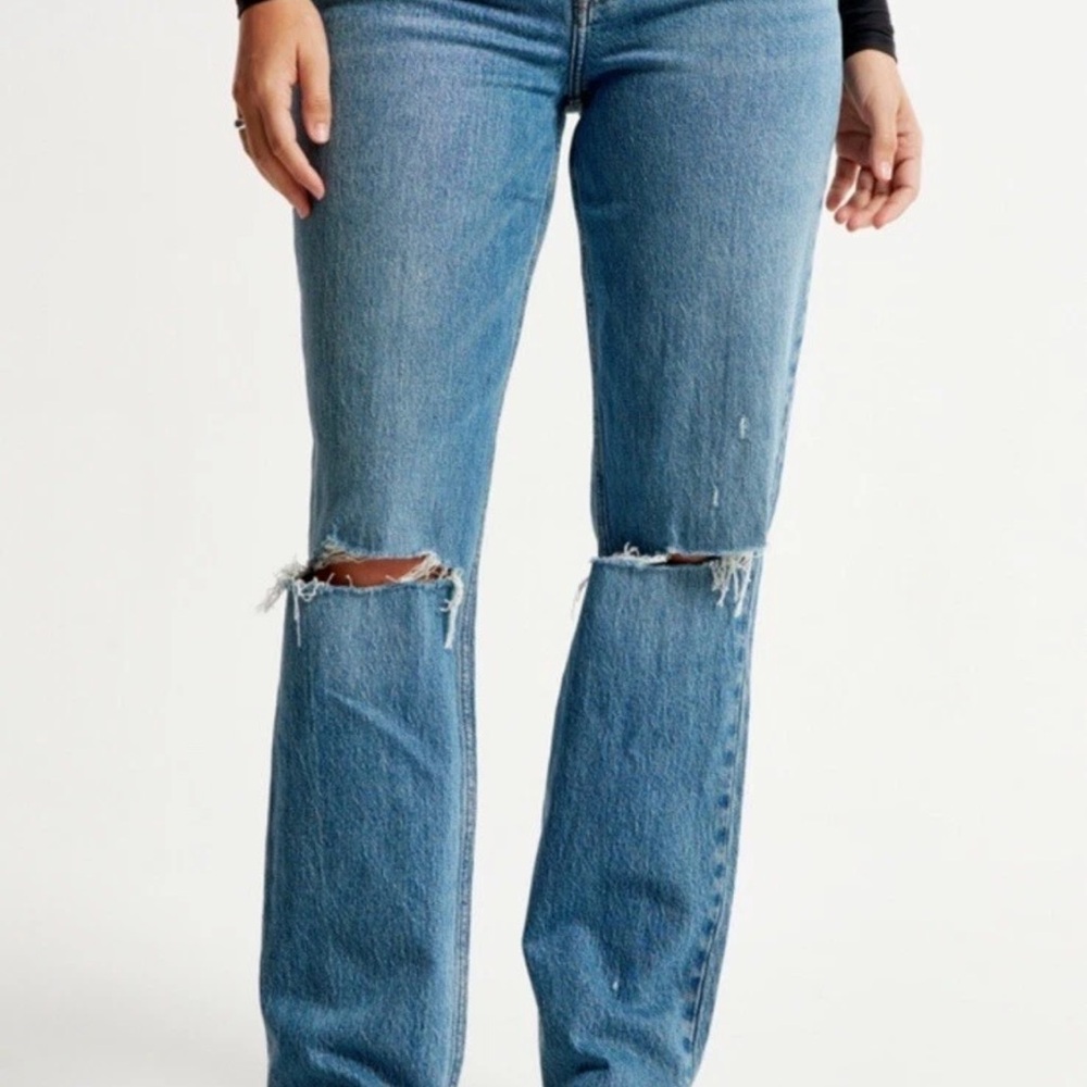 Abercrombie & Fitch 90s Straight Leg Ultra High Rise Jeans - Curve Love size 25